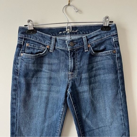 7 For All Mankind Bootcut Jeans Sz 27 Vintage Wavy Stitch Mid Rise Denim - Picture 2 of 8